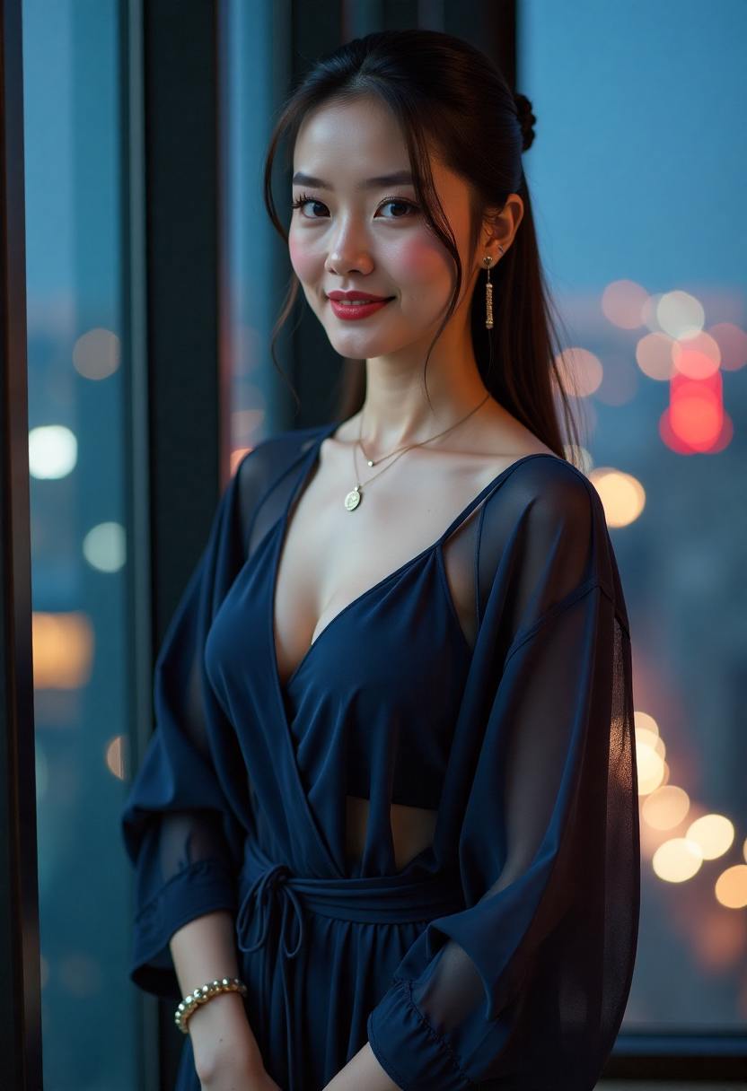 海边公路上的人物背影